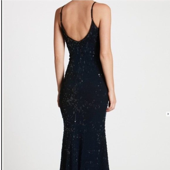 Dress the Population Vanessa Velvet Gown in Maroon - Picture 11 of 11